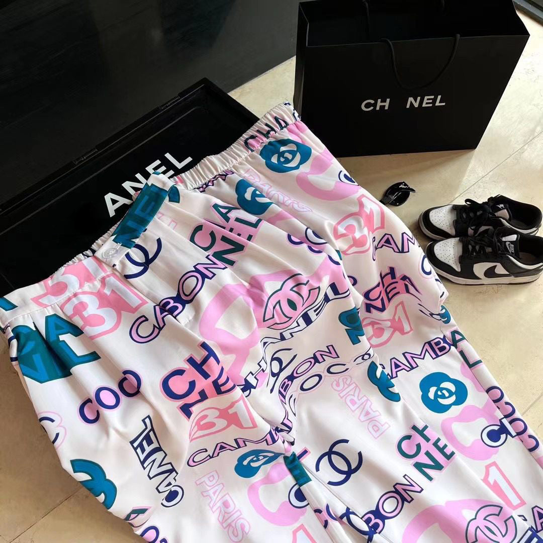 Fashion printed wide leg pants PD10062629