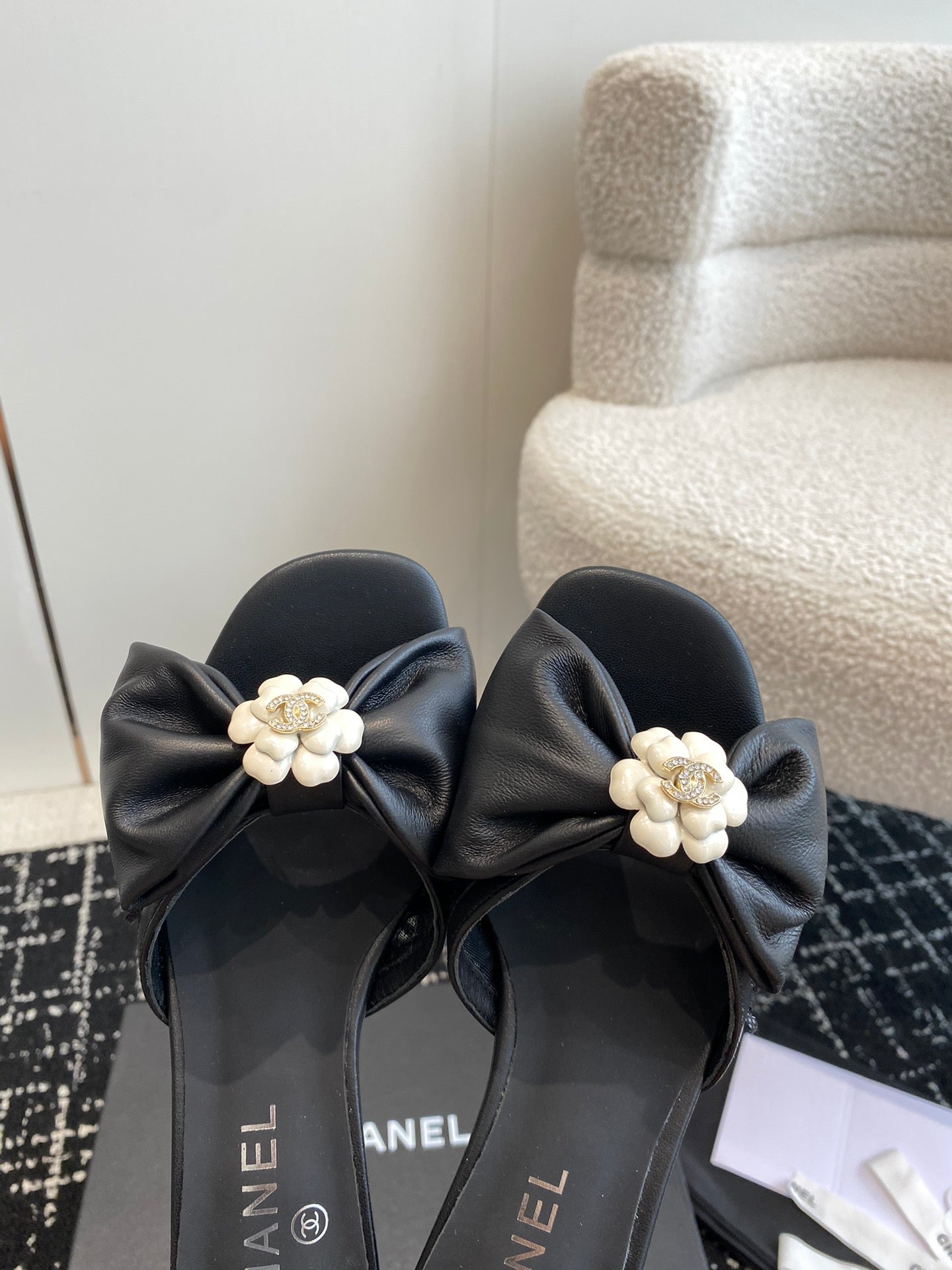 24SS bow low heel slippers 0724042706