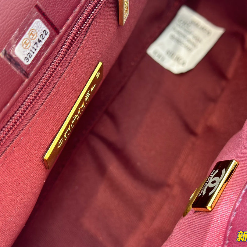 Diamond check wine red chain bag 0724092501