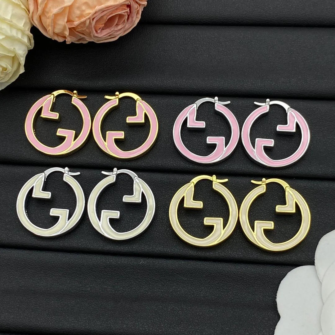 G letter earrings versatile lightweight vintage 1024122702