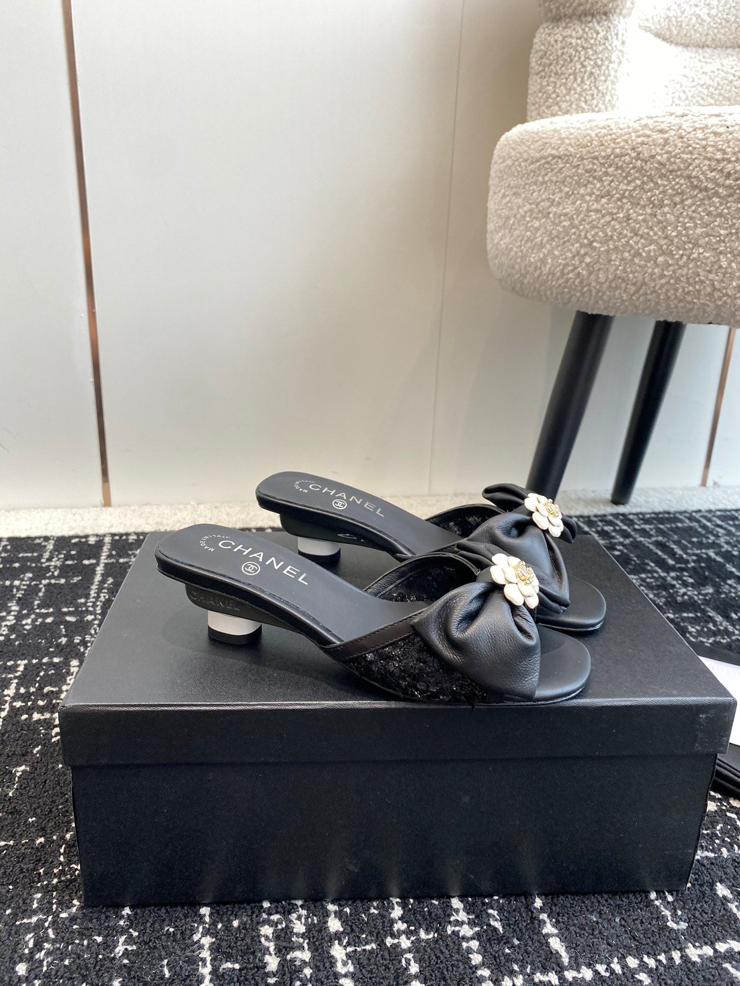 24SS bow low heel slippers 0724042706