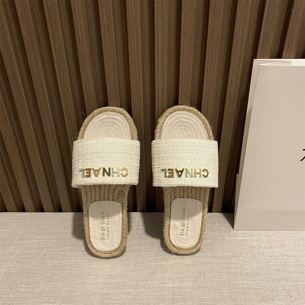 New Fashion Woven Flat Fisherman Slippers 1024042907