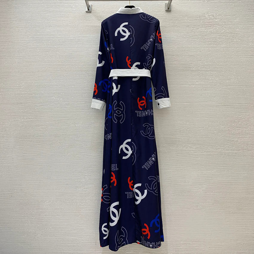 New versatile printed long sleeved dress　1024072502