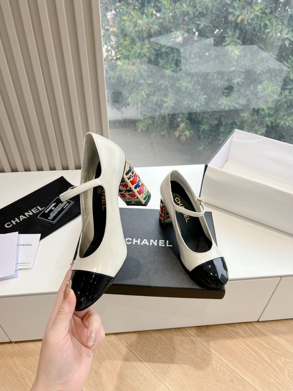 Chane1 top fashion classic color block high heels 0724030825