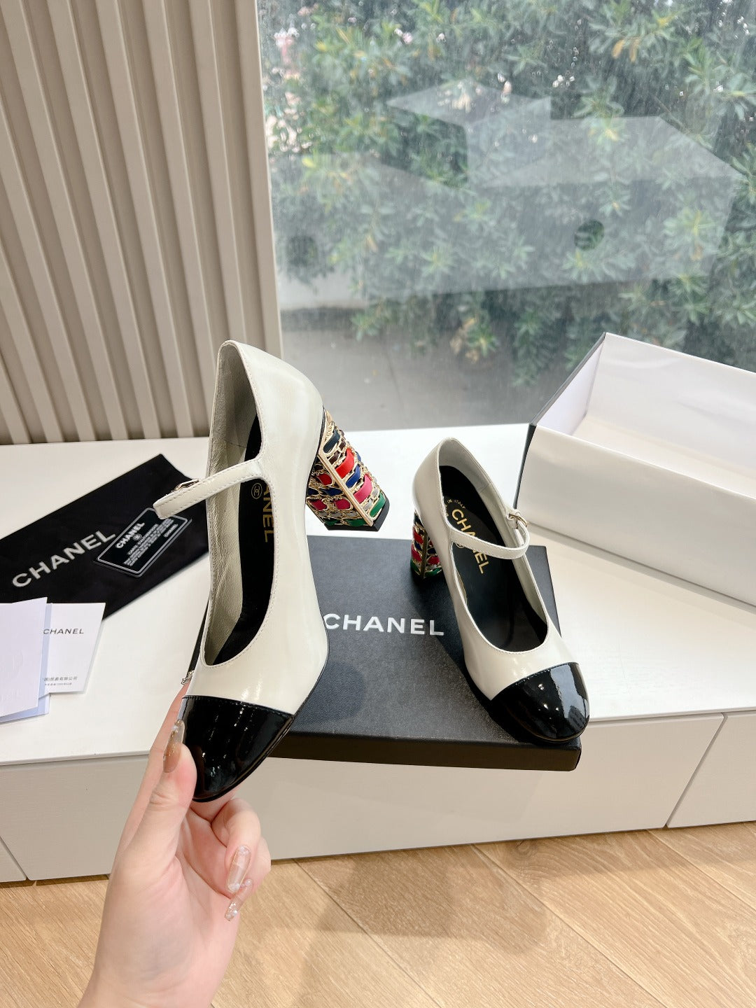 Chane1 top fashion classic color block high heels 0724030825
