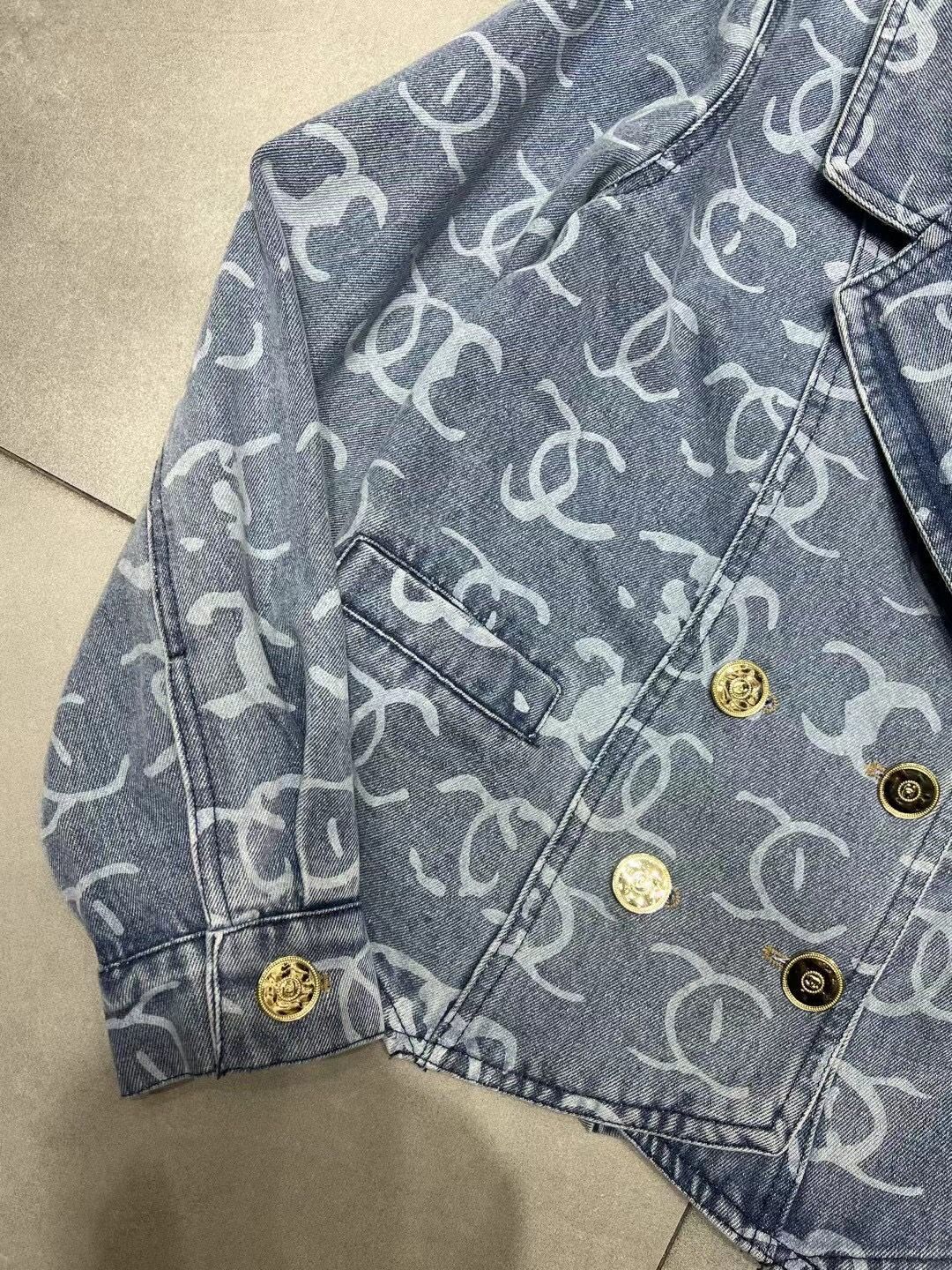 New High Set Denim Jacket Jacquard Denim Jacket 1024031114