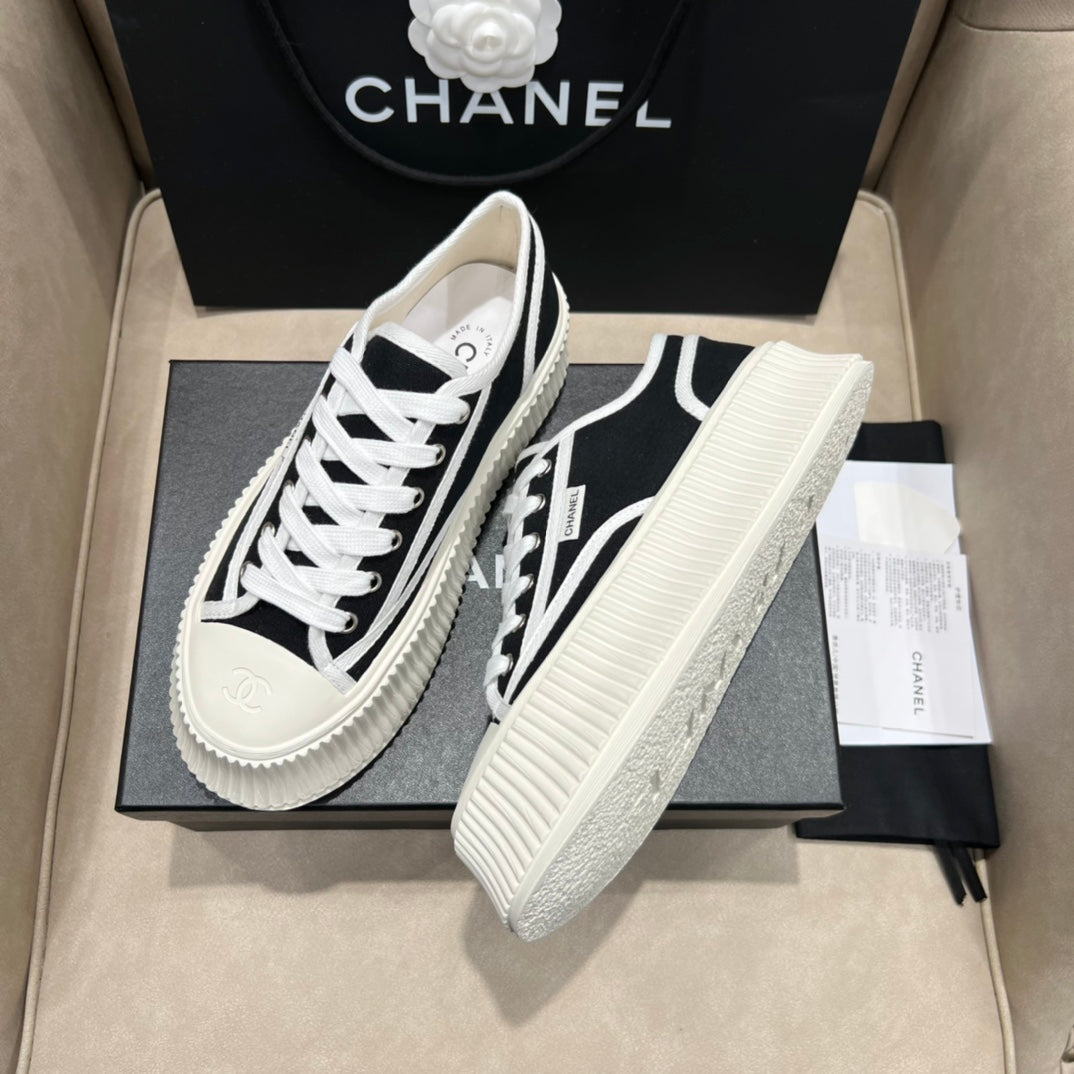 Vintage 2024 Autumn and Winter New Style Canvas Thick-soled Sneakers 1824071604