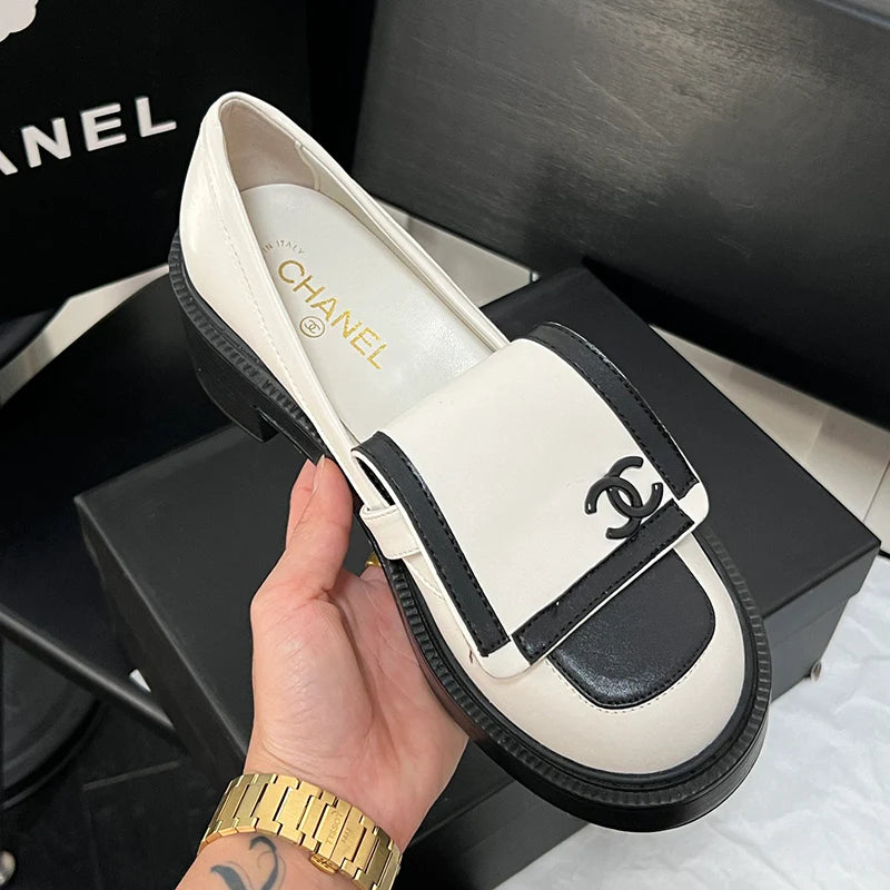 Black and white panda loafers 1024100804