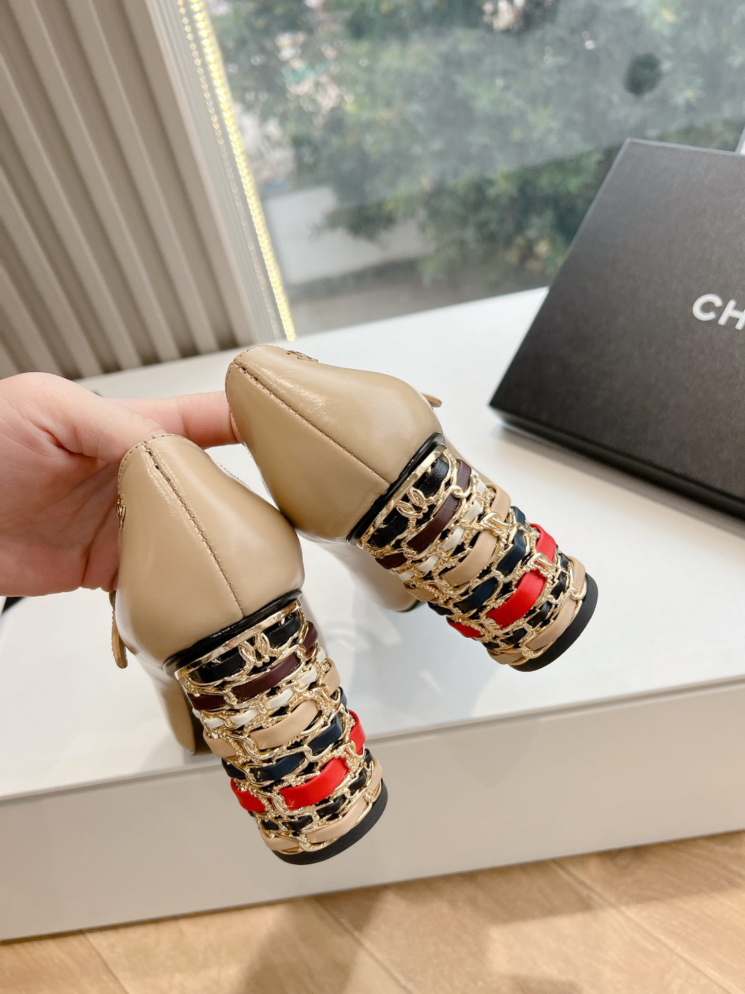 Chane1 top fashion classic color block high heels 0724030825