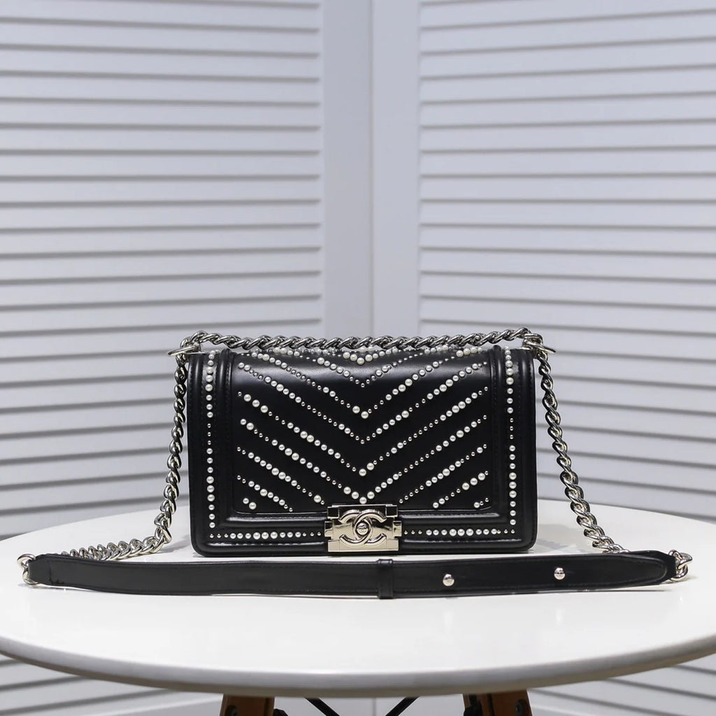 Luxury pearl diamond plaid bag 1024062604