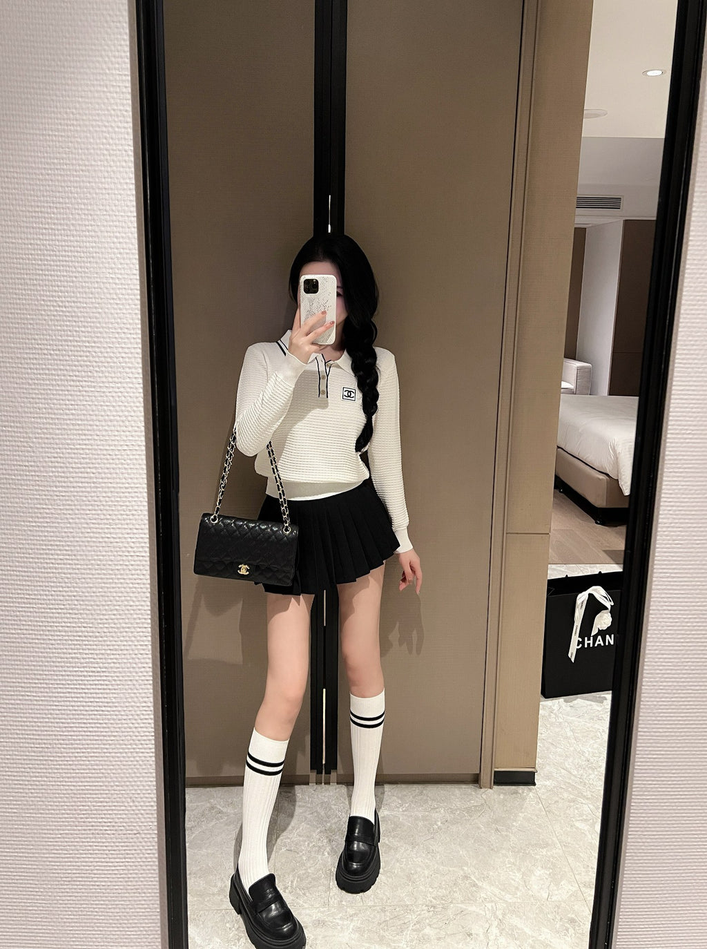 Stand collar knitted long sleeve sweater 0724090303