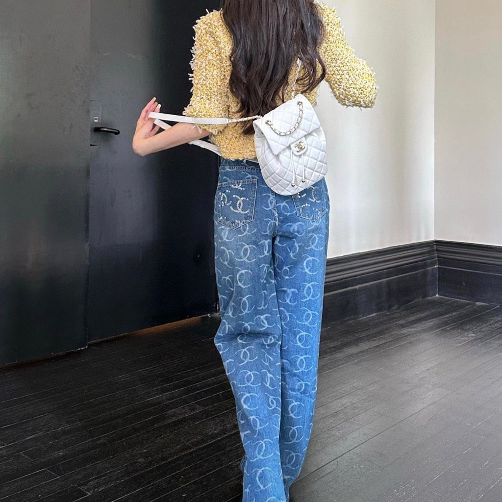 Fashion Straight Leg Printed Jeans PD1023081120