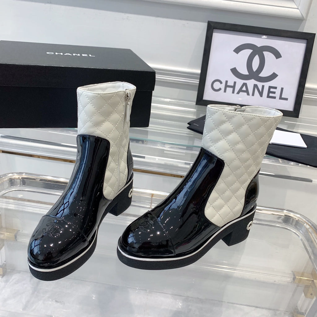 fashionable rhombus leather boots 0724102317