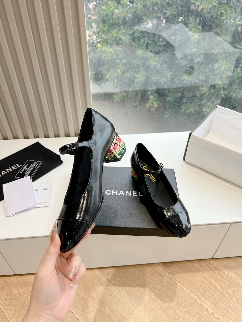Chane1 top fashion classic color block low heels 0724030826
