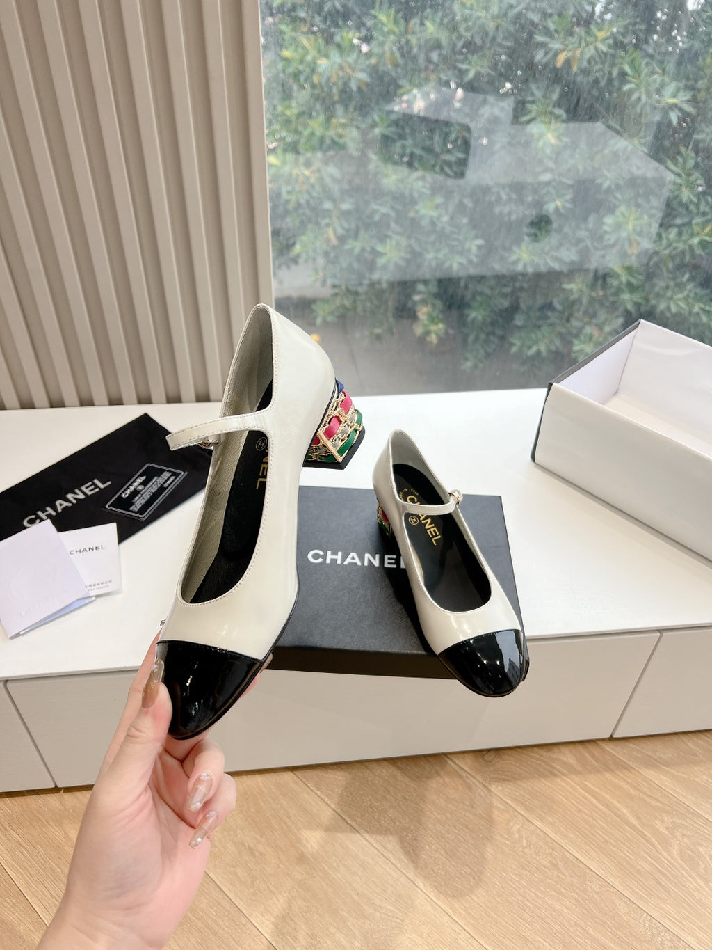 Chane1 top fashion classic color block low heels 0724030826