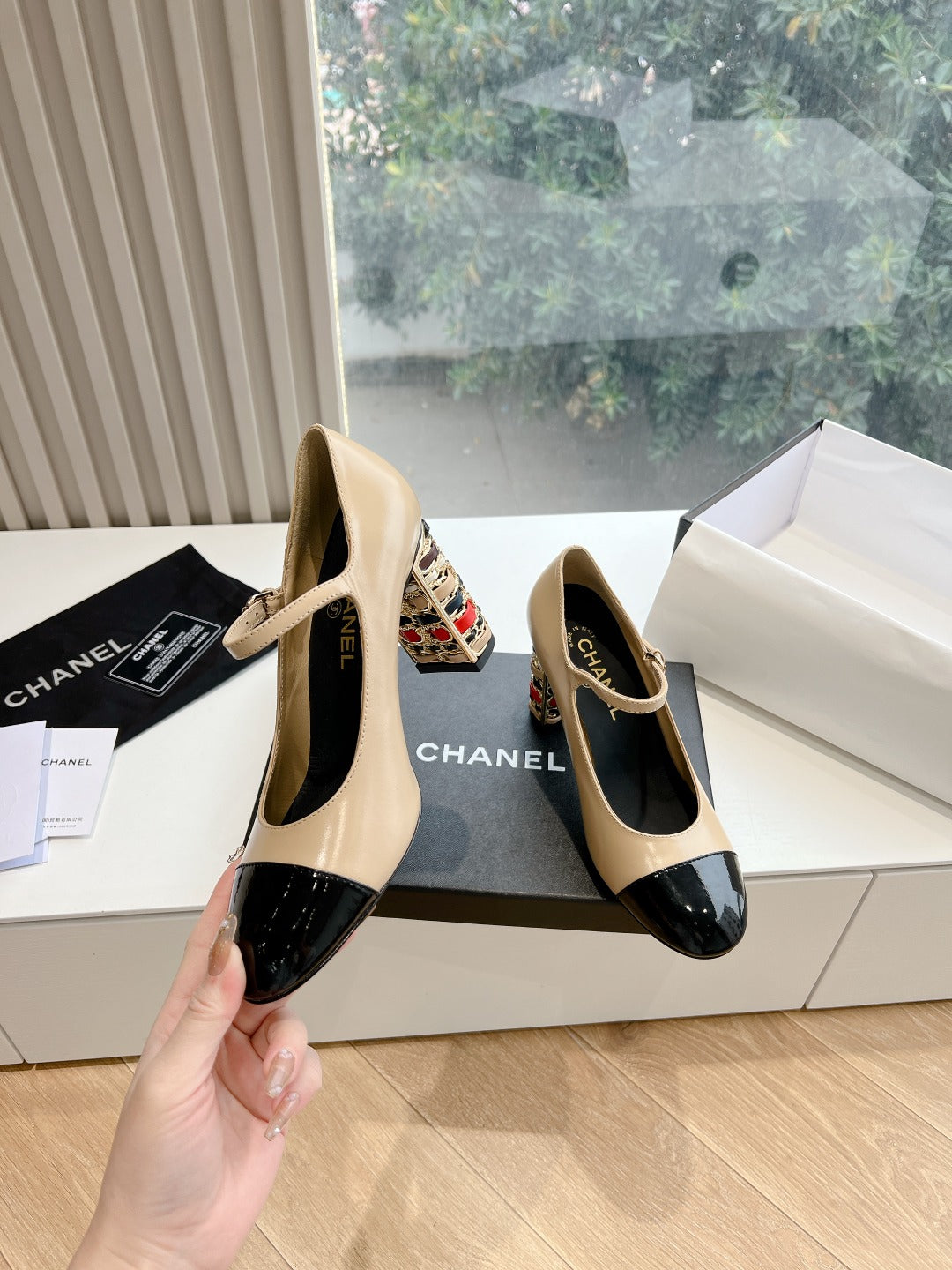 Chane1 top fashion classic color block high heels 0724030825