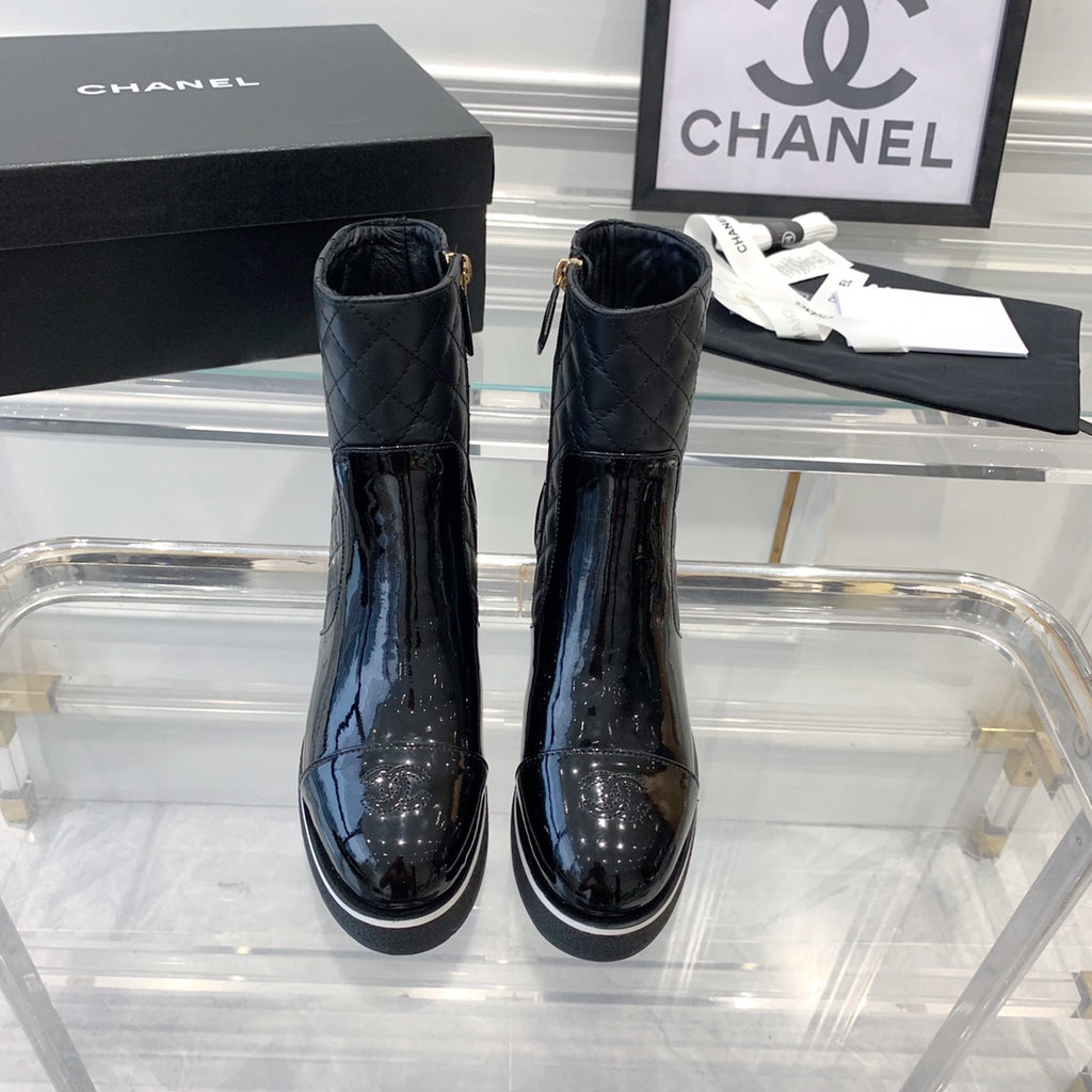 fashionable rhombus leather boots 0724102317