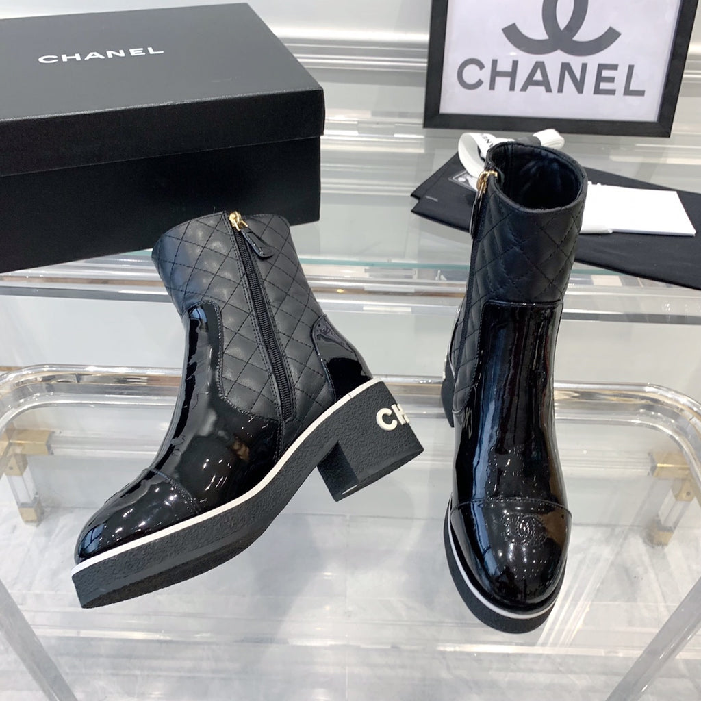fashionable rhombus leather boots 0724102317