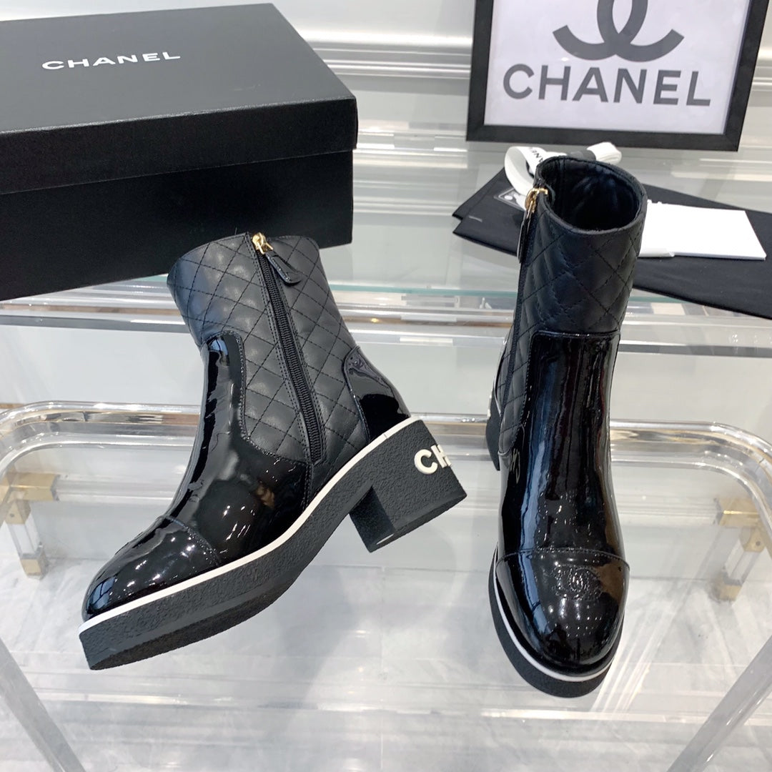 fashionable rhombus leather boots 0724102317