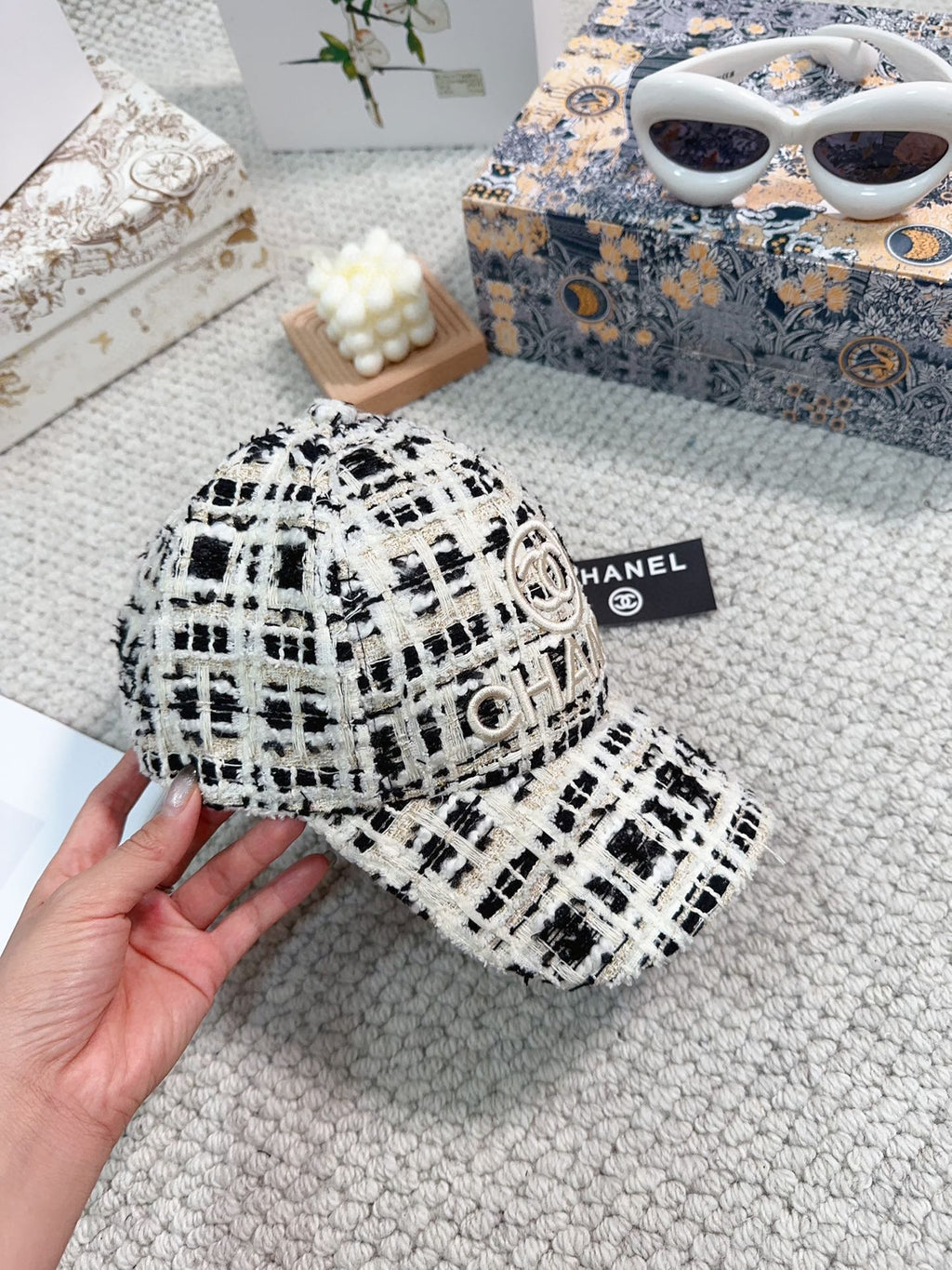 Woolen fabric small fragrant style baseball cap XC0823110803