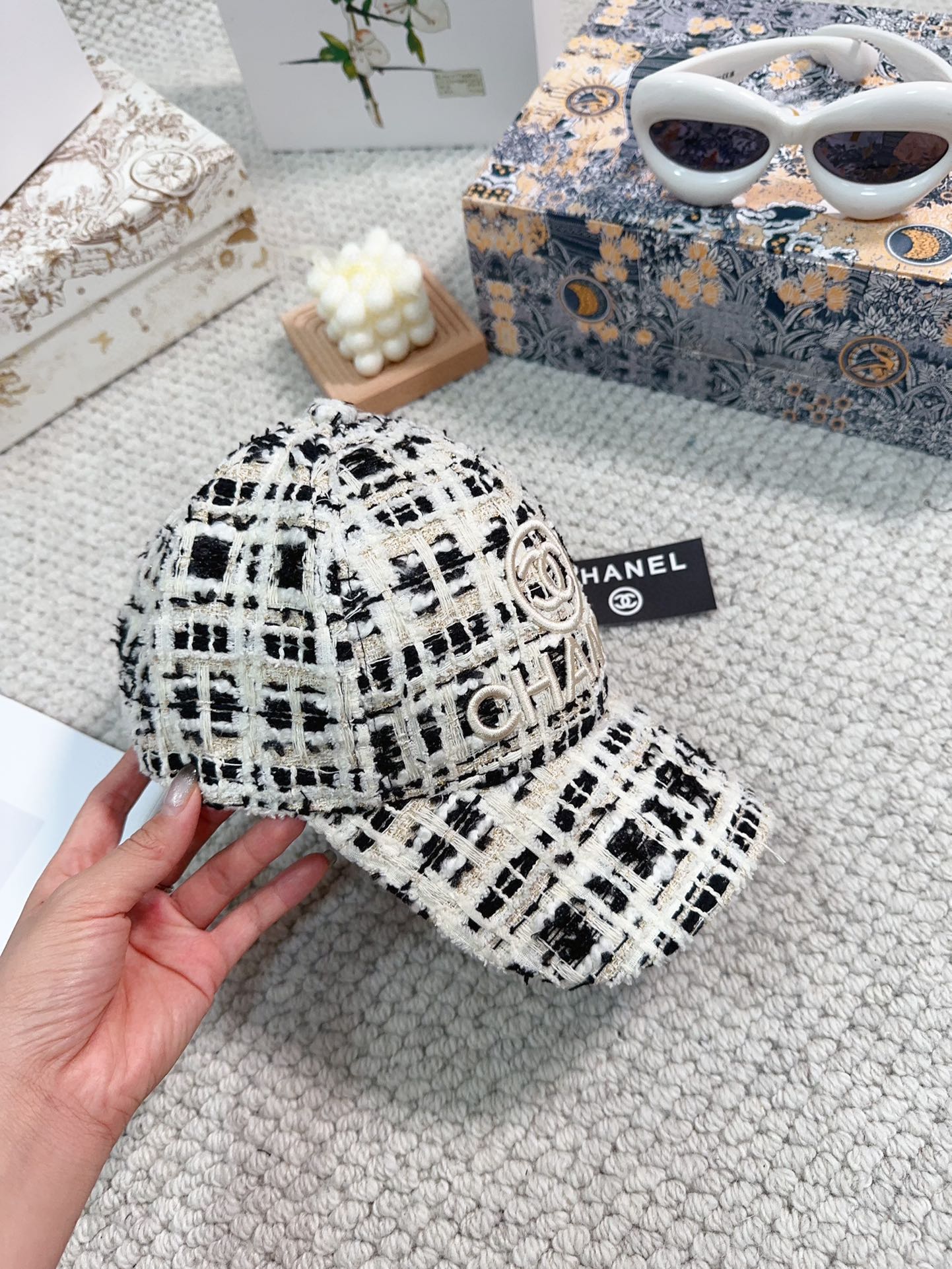 Woolen fabric small fragrant style baseball cap XC0823110803