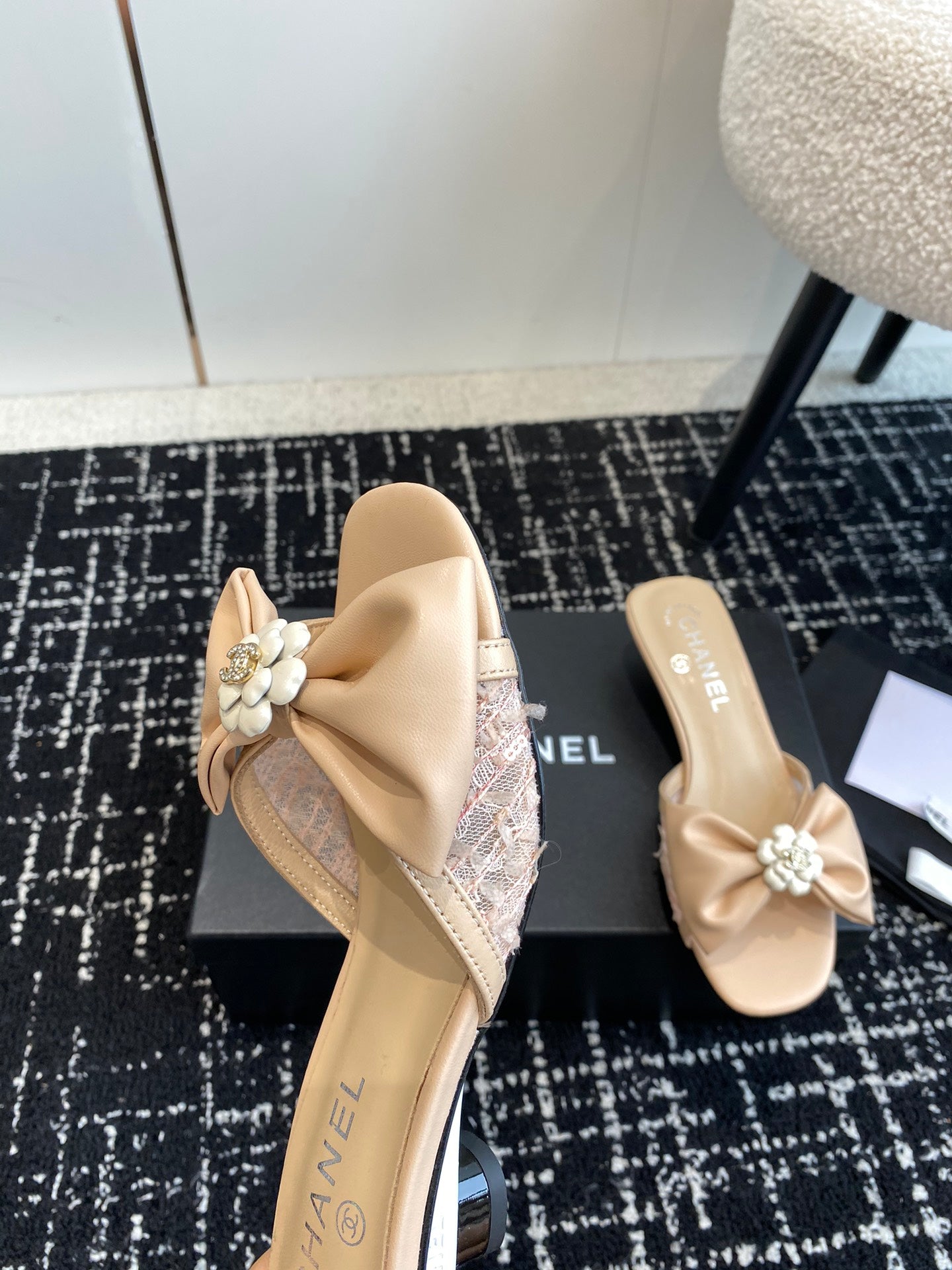 24SS bow low heel slippers 0724042706