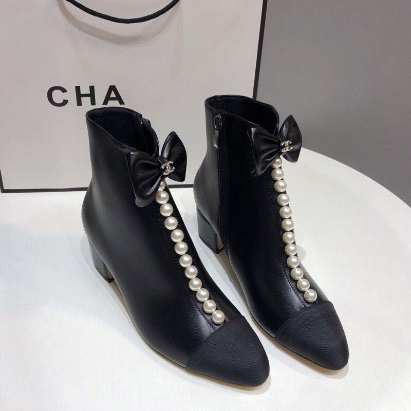 Fashion Bow Thick Heel Boots PD10070419