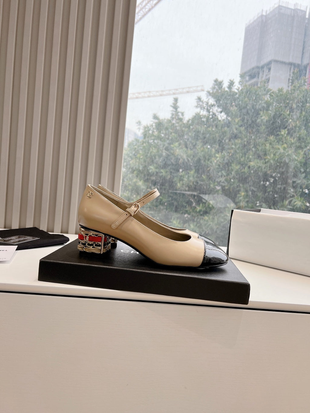 Chane1 top fashion classic color block low heels 0724030826