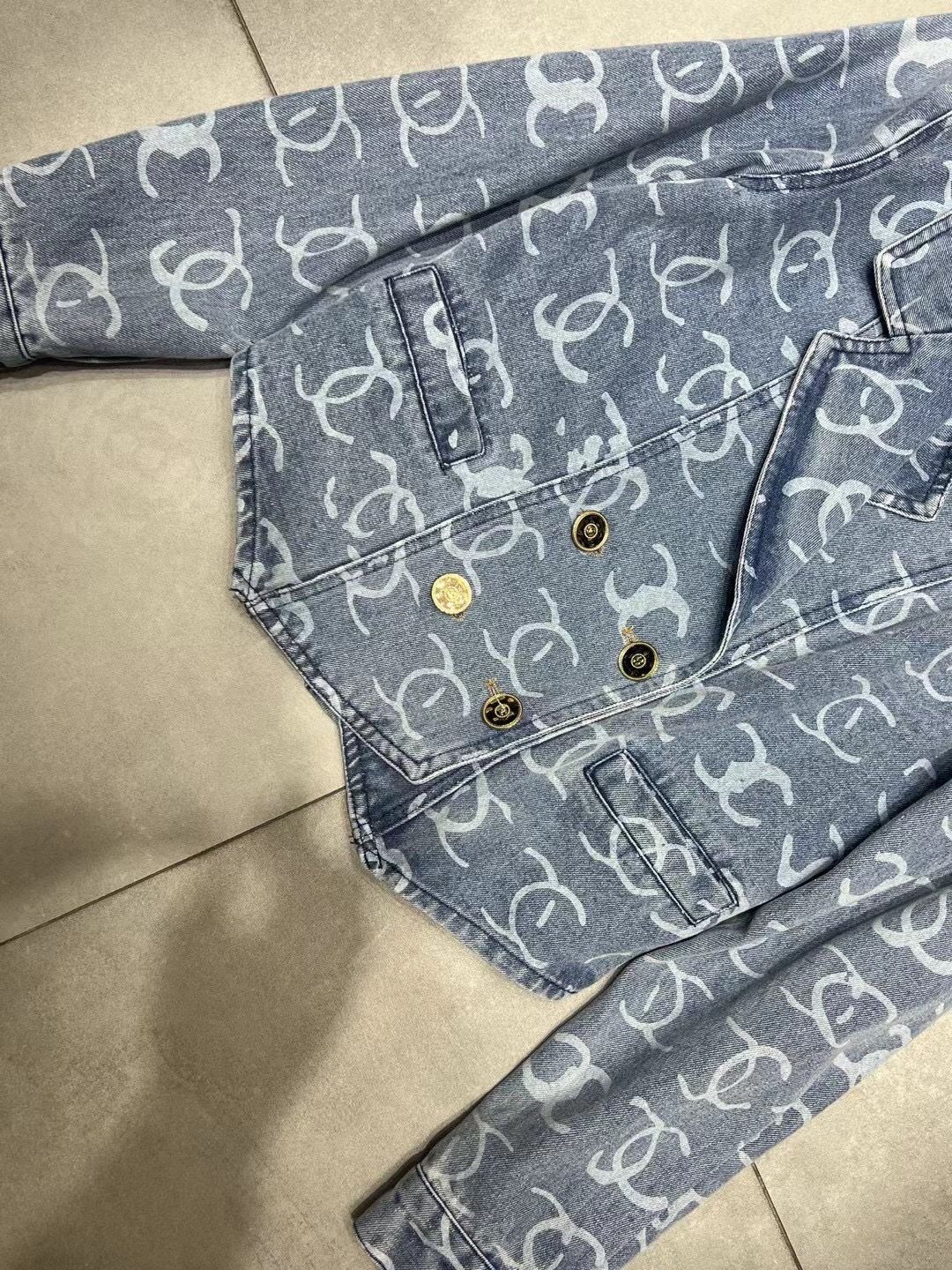 New High Set Denim Jacket Jacquard Denim Jacket 1024031114