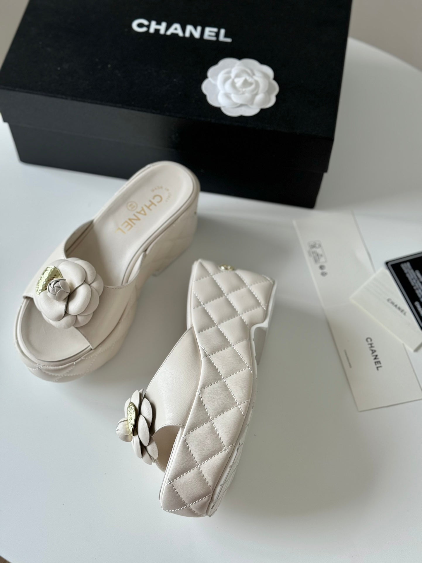 24SS camellia platform slippers 0724042709