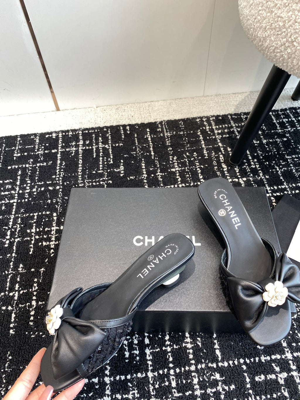 24SS bow low heel slippers 0724042706