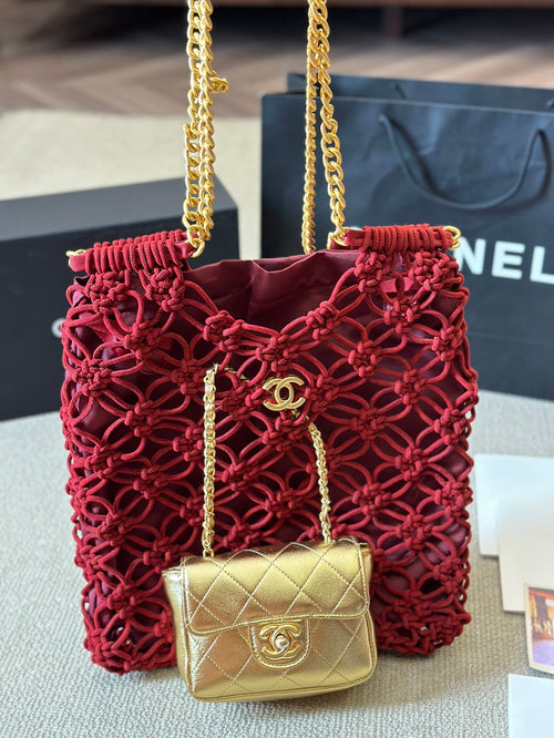21A VeLet Net Bag with Letters 0724090401