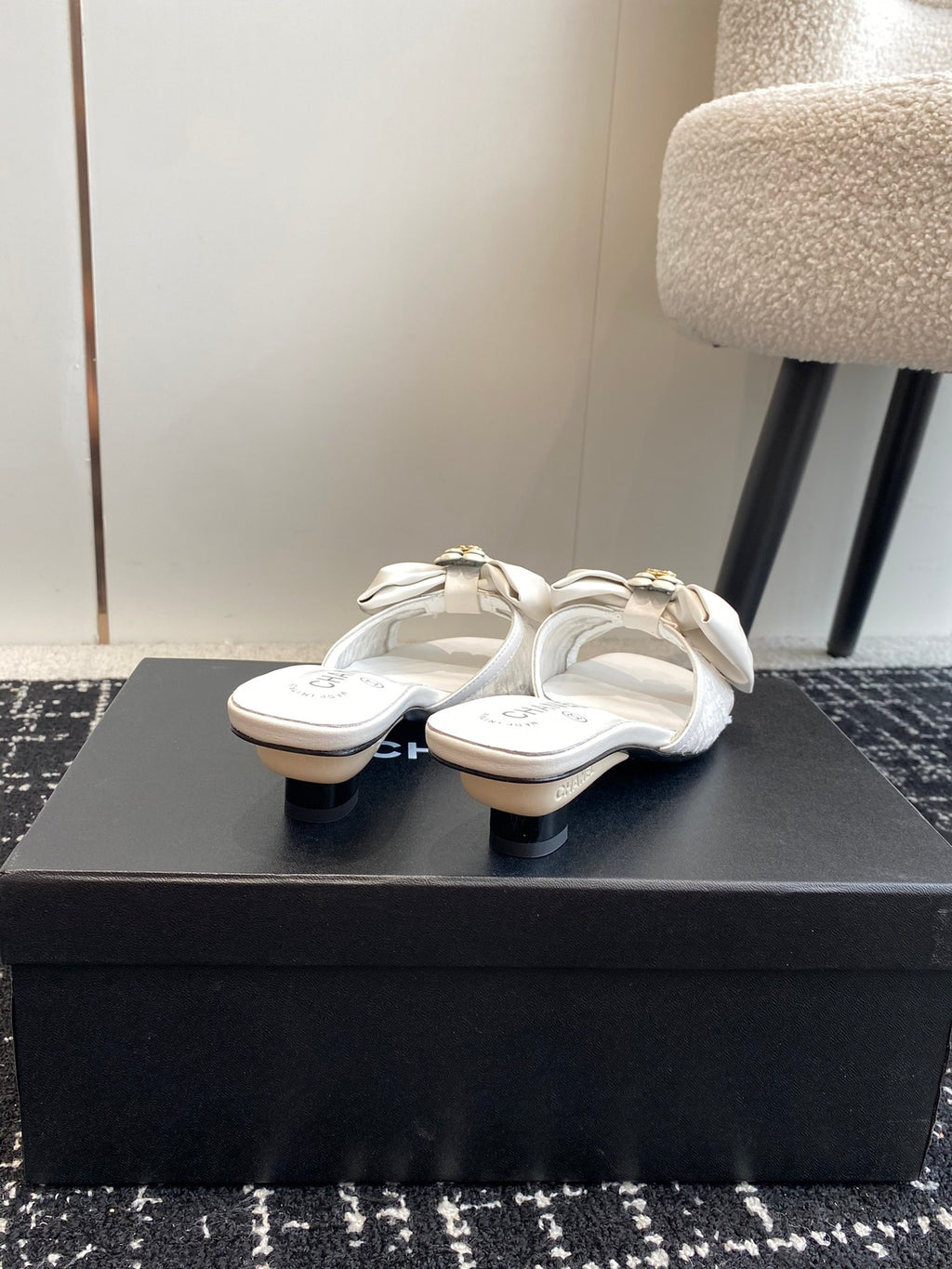 24SS bow low heel slippers 0724042706