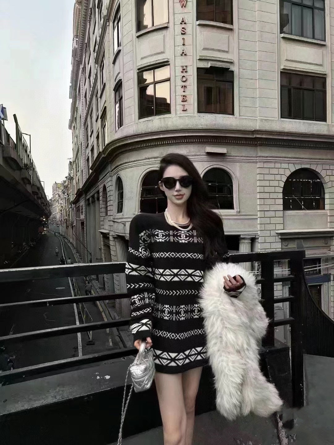 Christmas limited edition all over jacquard logo thick knitted sweater XC0823110701