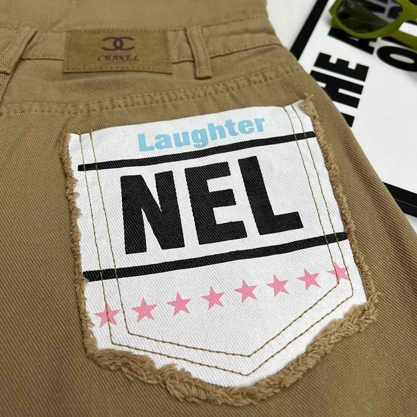 New Fashion Pocket Contrast Fleece Strap Shorts 1024052802