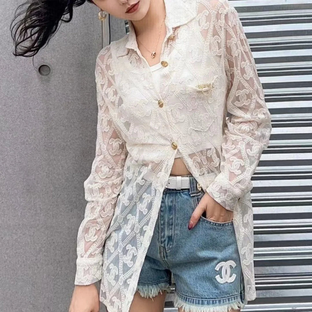 New Lace Embroidery Sunscreen Shirt 1024030709
