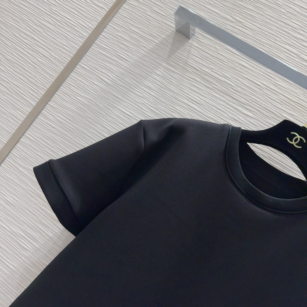 round neck stitching diamond patent leather short sleeves 0724121105