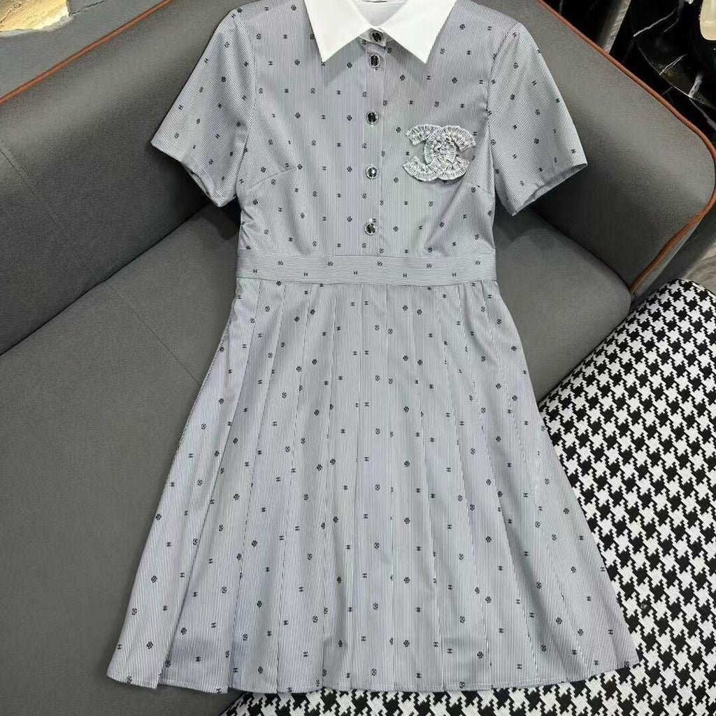 New Full Print Fashion Casual Short Sleeve Dress 1024041106
