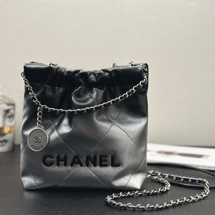 New black and siLer gradient plaid bag 071