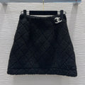 New autumn and winter French classic plaid wool short skirt 1024111412