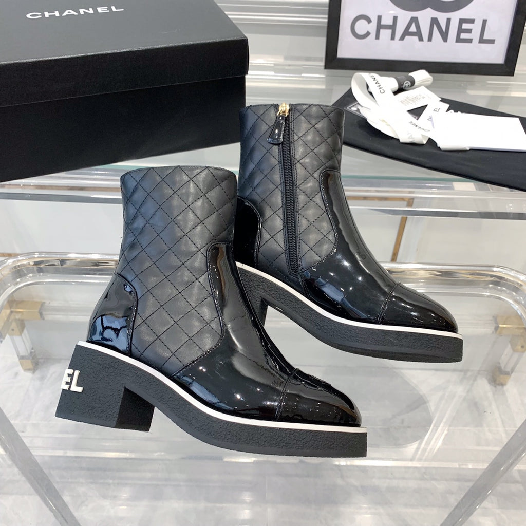 fashionable rhombus leather boots 0724102317