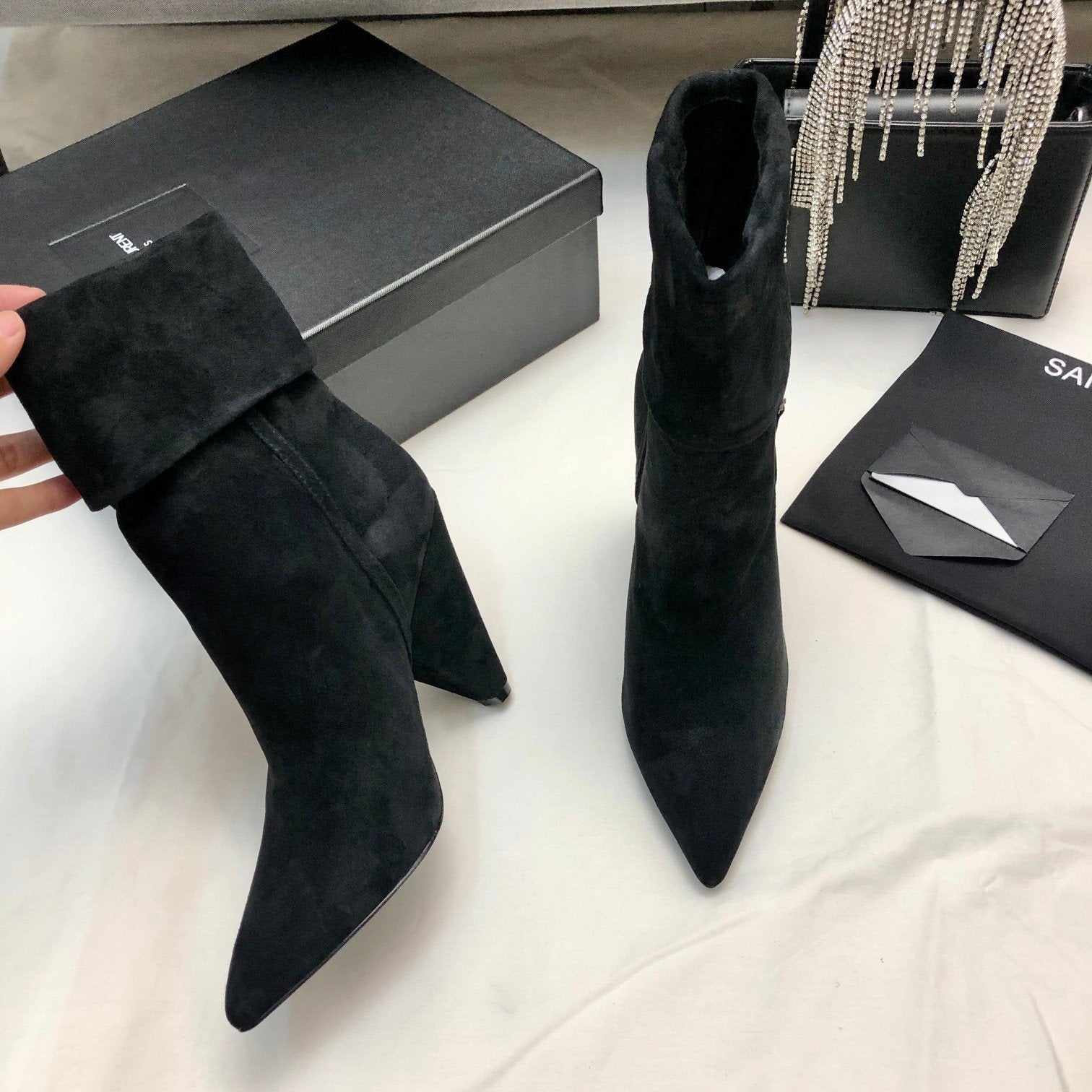 SL Fashion New Side Zipper Suede Short Boots 0723011102