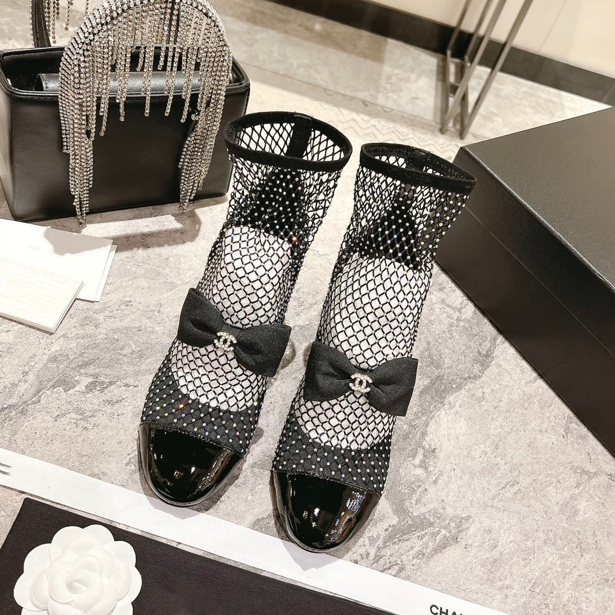 23 New Explosive Diamond Mesh High Heels