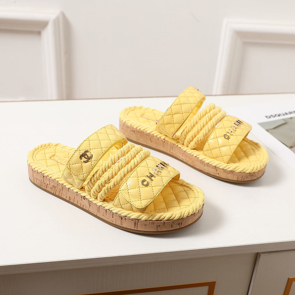knotted diamond thick-soled slippers 0724060602