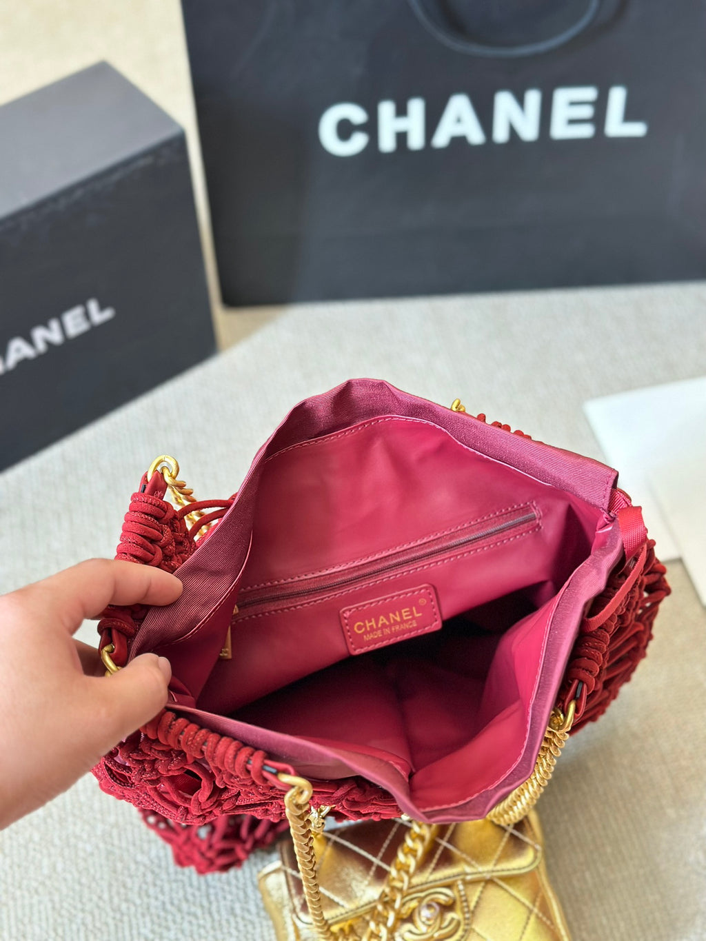 21A VeLet Net Bag with Letters 0724090401