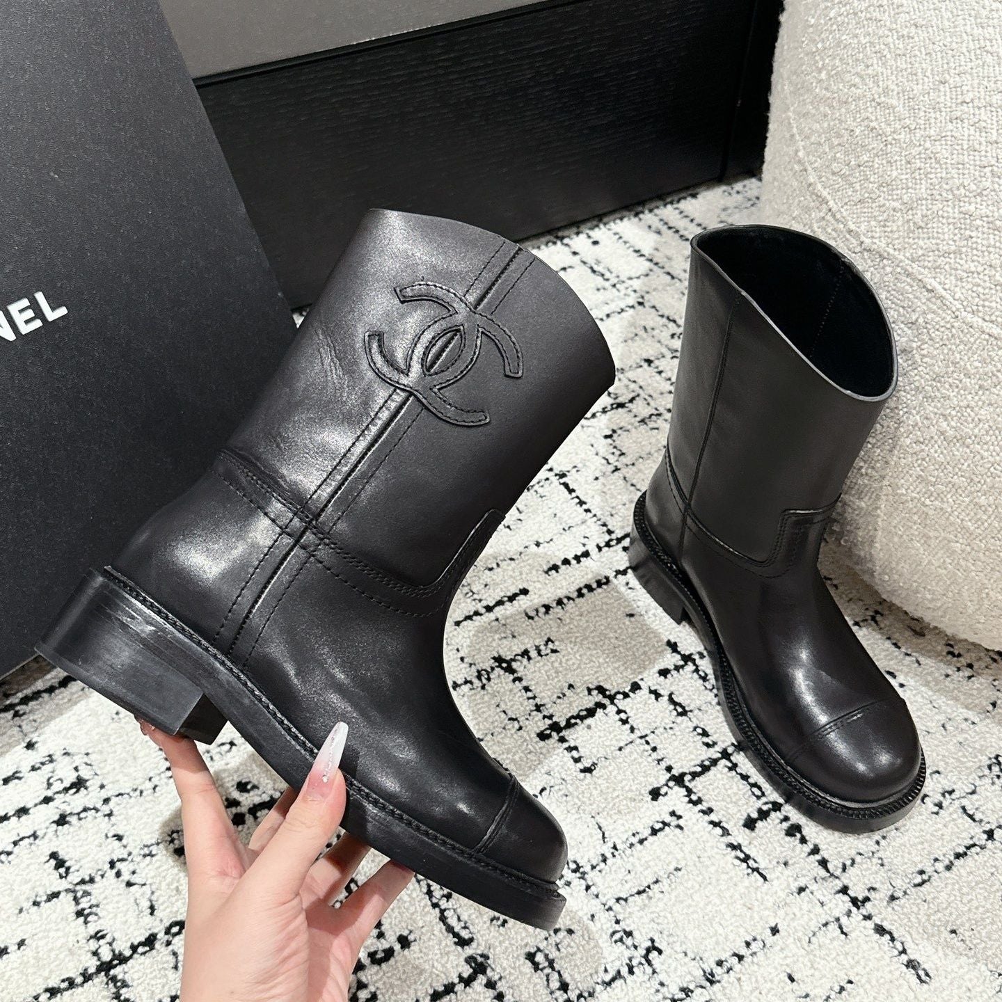 Short sleeved knight leather boots for women 1024093014