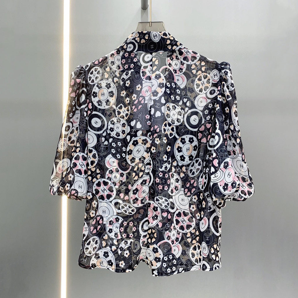 24 Printed shirt suit and skirt 1824042901