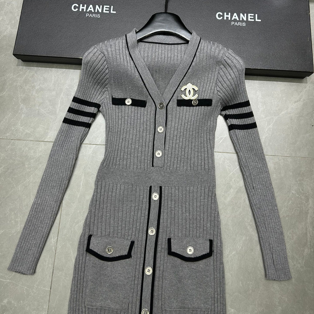Luxury Knitted Long Sleeve Dress 1024102202