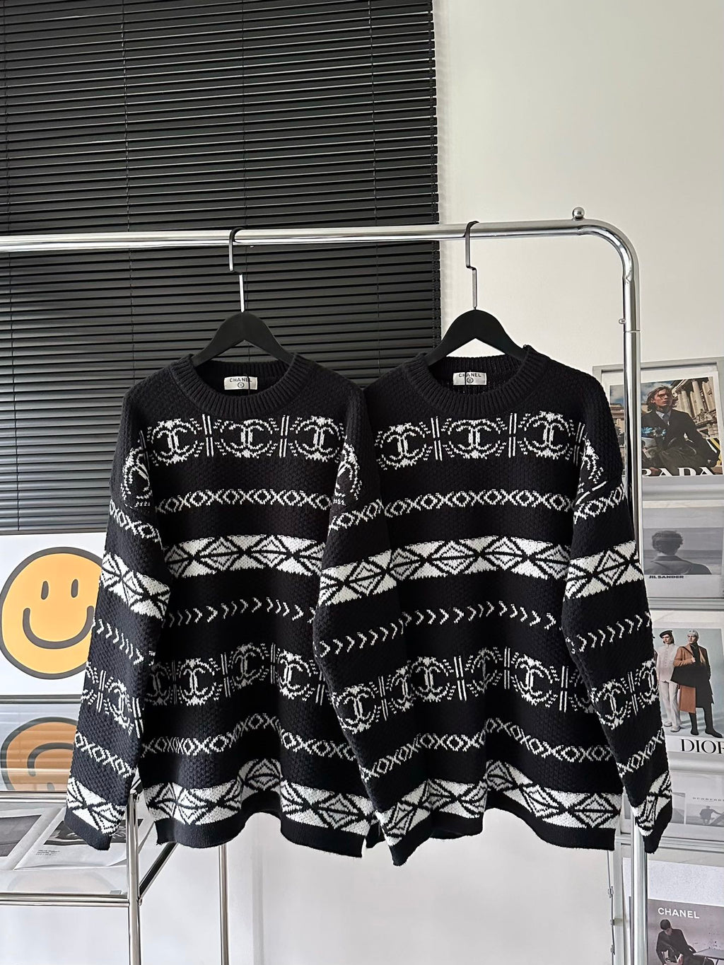 Christmas limited edition all over jacquard logo thick knitted sweater XC0823110701