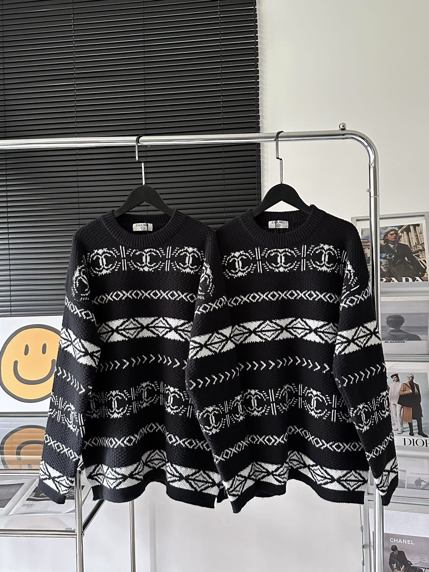 Christmas limited edition all over jacquard logo thick knitted sweater XC0823110701
